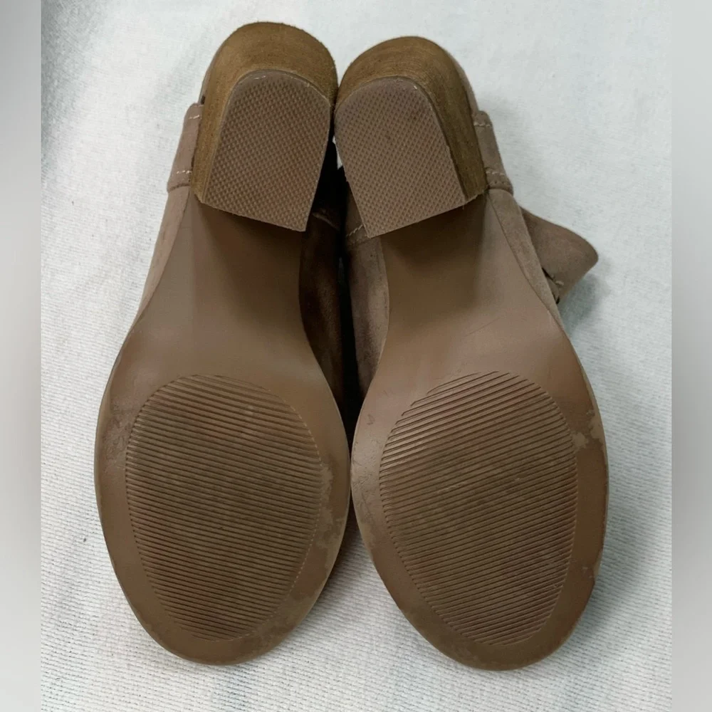 Alter’d State Mio Woven Open Toe Slip-On Sling Back Chunky Heels Taupe Size 8.5 - Picture 8 of 15